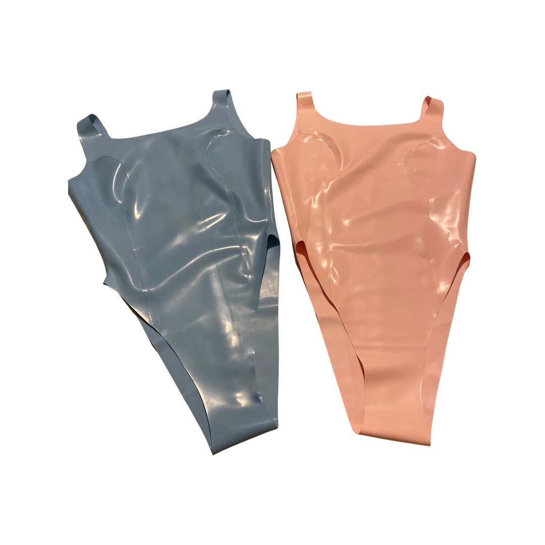 Square Neck Tank Suit, latex, view 2 of 2