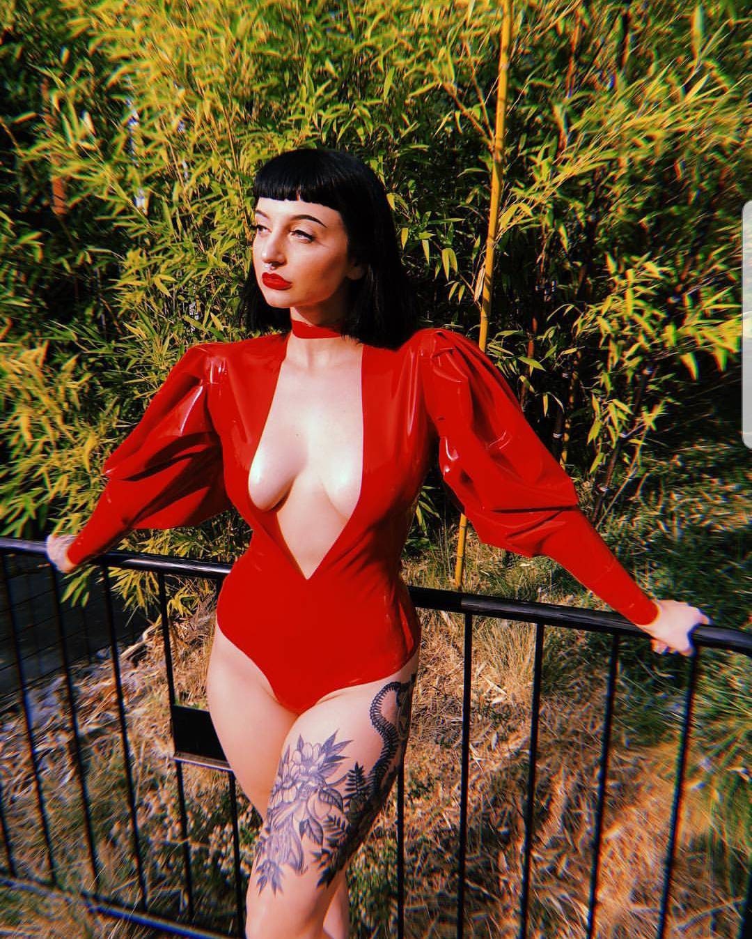 Rosette Bodysuit, made-to-measure latex by Blacklickorish