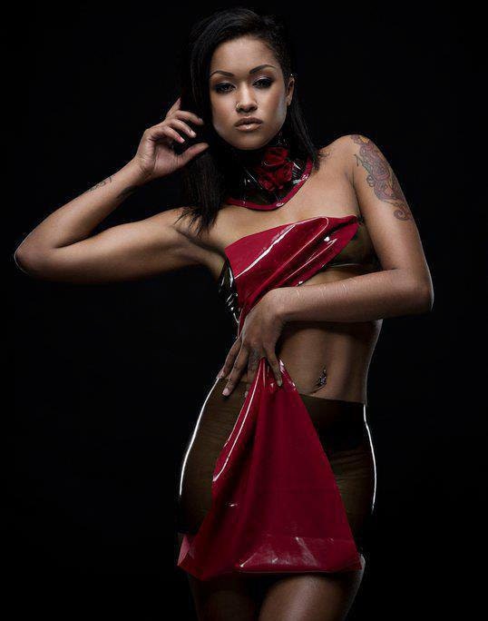 Black Widow Dress, made-to-measure latex by Blacklickorish