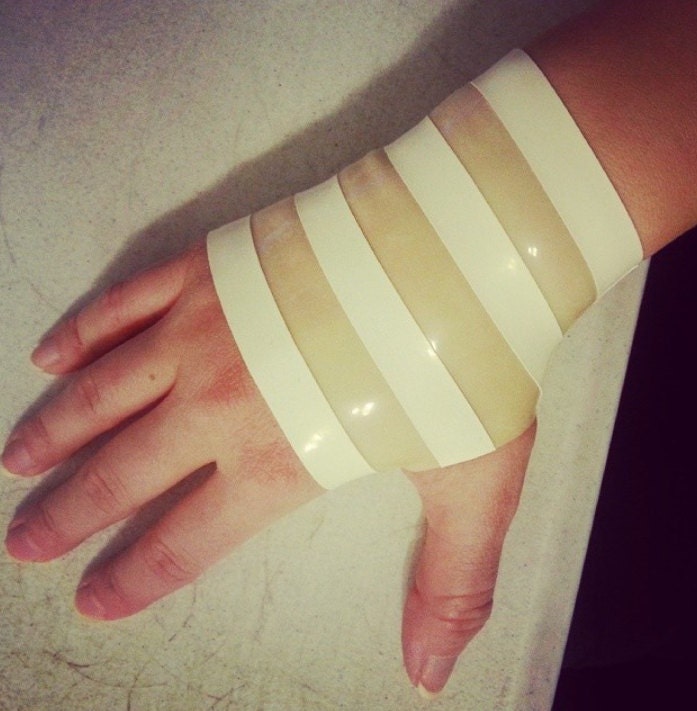 Striped Fingerless Glove, latex, view 2 of 2