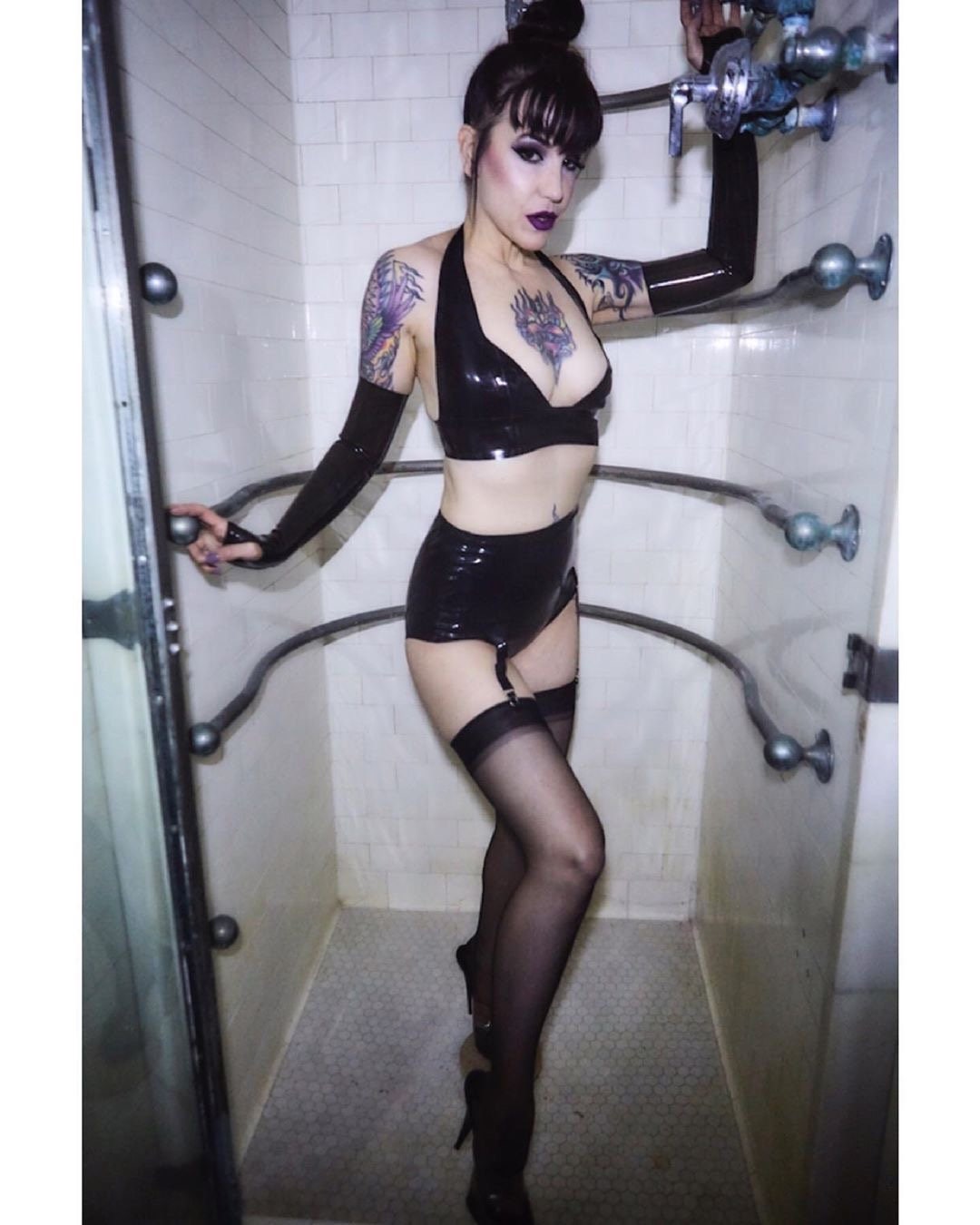 Gartered Hot Pants, latex, view 2 of 2