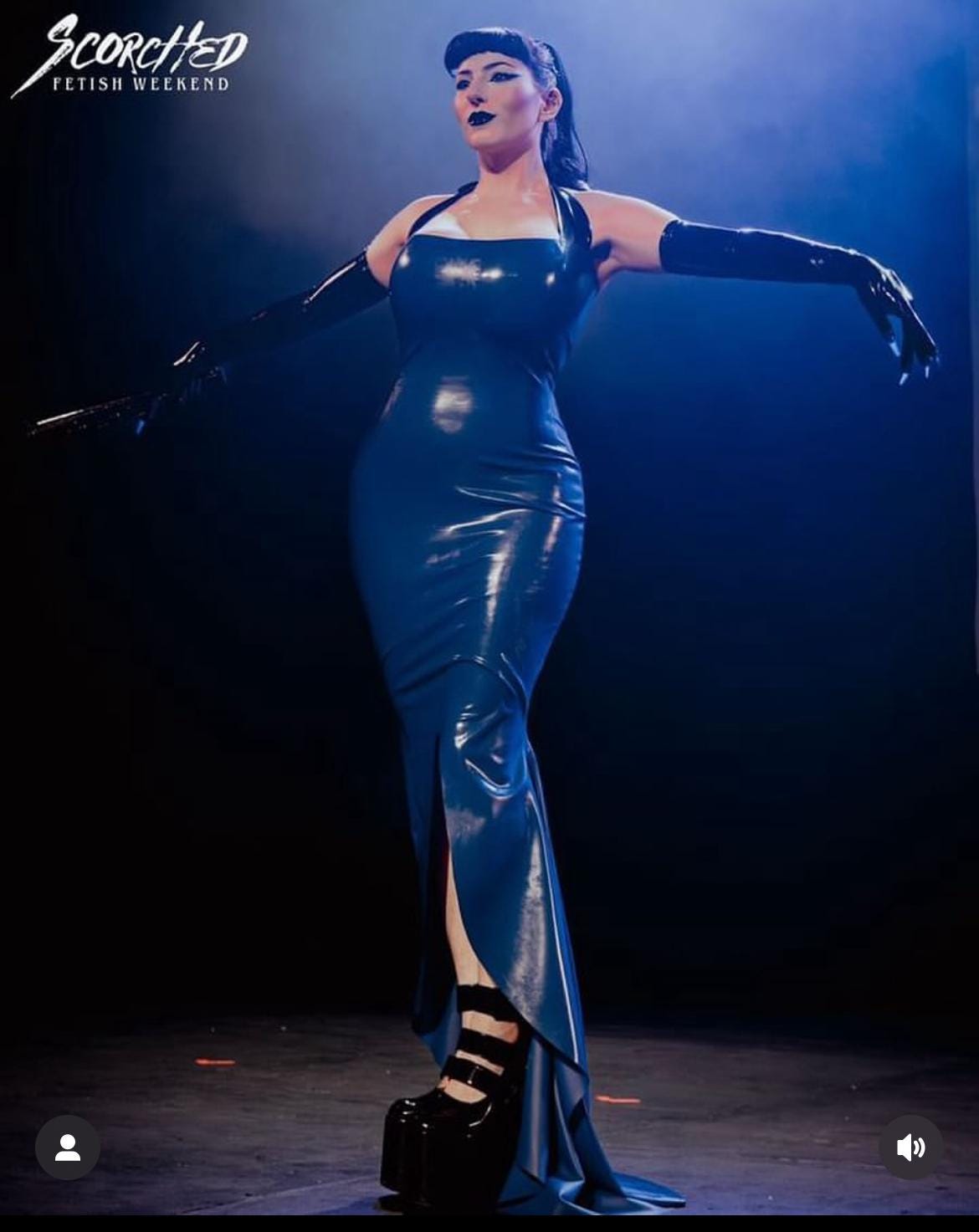 Tulip Halter Gown, made-to-measure latex by Blacklickorish