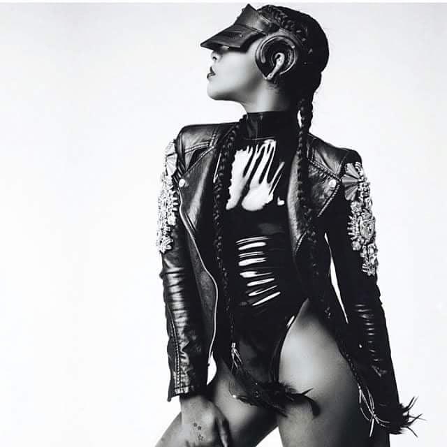 Latex bodysuit. Styling by Joey Thao.