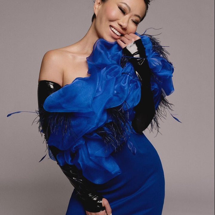 Fingerless Latex Gloves worn by Kelly Mi Li. Photograph by Raen Badua, styling by Styled By Bleu.